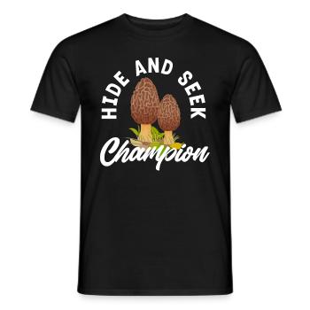 Mushroom Hunters Hide And Seek Champion - Men's T-Shirt - black - Front - AI Model Male 178 light (178cm)