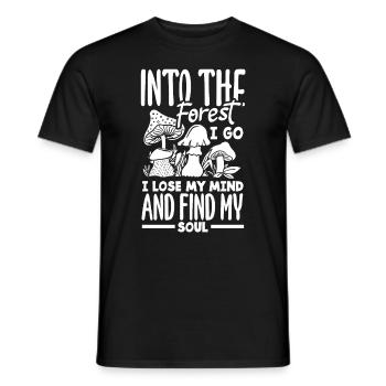 Cueilleur de champignons Voyage en forêt Trouver l’âme - T-shirt homme - noir - Devant - AI Model Male 178 light (178cm)