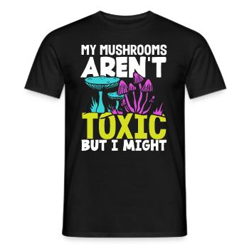My mushrooms are not poisonous - Men's T-Shirt - black - Front - AI Model Male 178 light (178cm)