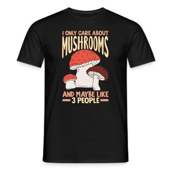 Je ne m’intéresse qu’aux champignons - T-shirt homme - noir - Devant - AI Model Male 178 light (178cm)