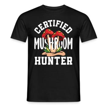 Certified Mushroom Picker Adventure - Men's T-Shirt - black - Front - AI Model Male 178 light (178cm)