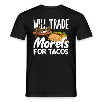 Mushroom pickers swap morels for tacos - Men's T-Shirt - black - Front - AI Model Male 178 light (178cm)