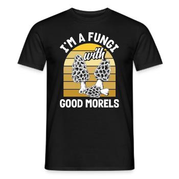 Pilzsammler Mit Guten Morcheln - Männer T-Shirt - Schwarz - Vorne - AI Model Male 178 light (178cm)