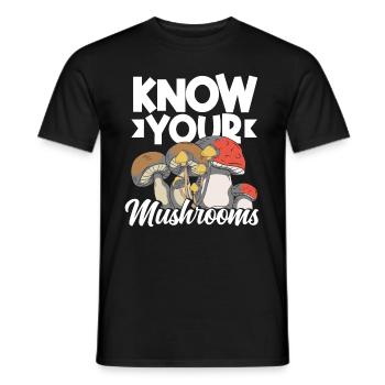 Cueilleurs de champignons, connaissez-vous vos champignons - T-shirt homme - noir - Devant - AI Model Male 178 light (178cm)