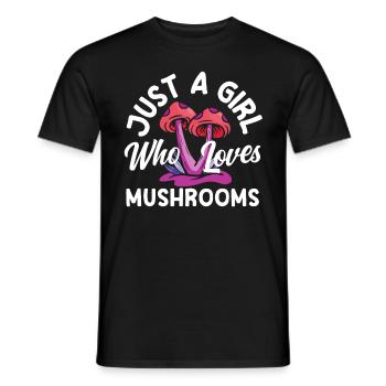 Une fille qui aime les champignons Collectionneur - T-shirt homme - noir - Devant - AI Model Male 178 light (178cm)