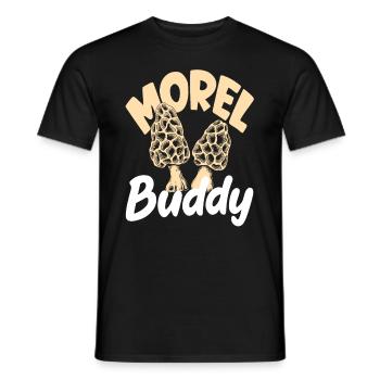 Cueillette de champignons Ami des morilles Buddy - T-shirt homme - noir - Devant - AI Model Male 178 light (178cm)