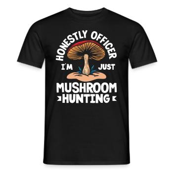 Mushroom Picker Honest Officer Search - Men's T-Shirt - black - Front - AI Model Male 178 light (178cm)