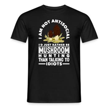 Pilzsammler: Lieber Pilze Sammeln Als Reden - Männer T-Shirt - Schwarz - Vorne - AI Model Male 178 light (178cm)