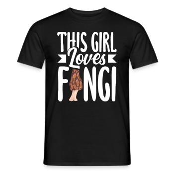This Girl Loves Mushrooms - Men's T-Shirt - black - Front - AI Model Male 178 light (178cm)