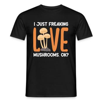 I love mushrooms for mushroom pickers - Men's T-Shirt - black - Front - AI Model Male 178 light (178cm)