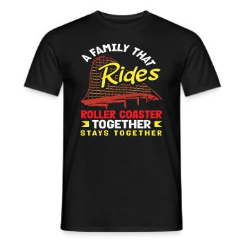 Montagnes russes, famille, tour fort ensemble - T-shirt homme - noir - Devant - AI Model Male 178 light (178cm)
