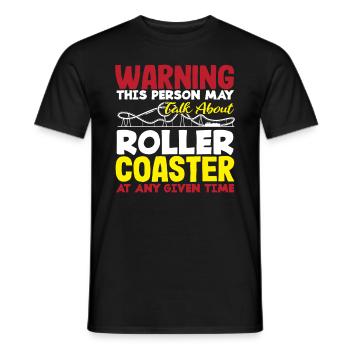 Achtung Spricht Über Achterbahnen Ständig - Männer T-Shirt - Schwarz - Vorne - AI Model Male 178 light (178cm)