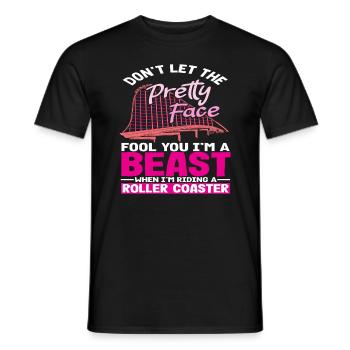 Aventure en montagnes russes pour les visages courageux - T-shirt homme - noir - Devant - AI Model Male 178 light (178cm)
