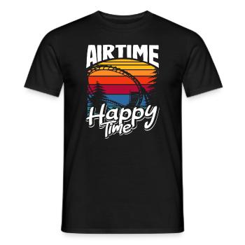 Airtime Roller Coaster Happy Time - Men's T-Shirt - black - Front - AI Model Male 178 light (178cm)