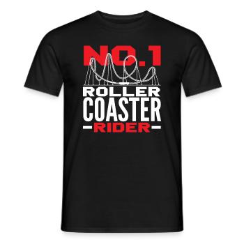 N° 1 Roller Coaster Rider Adventure - T-shirt homme - noir - Devant - AI Model Male 178 light (178cm)