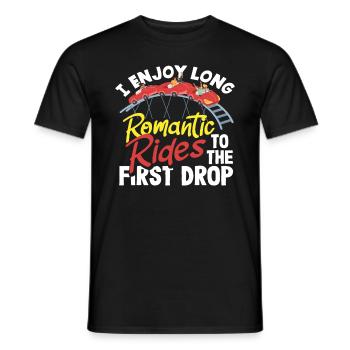 Des montagnes russes romantiques jusqu’au premier cas - T-shirt homme - noir - Devant - AI Model Male 178 light (178cm)