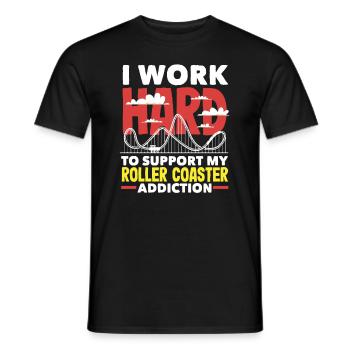 Achterbahn Leidenschaft Unterstützen - Männer T-Shirt - Schwarz - Vorne - AI Model Male 178 light (178cm)