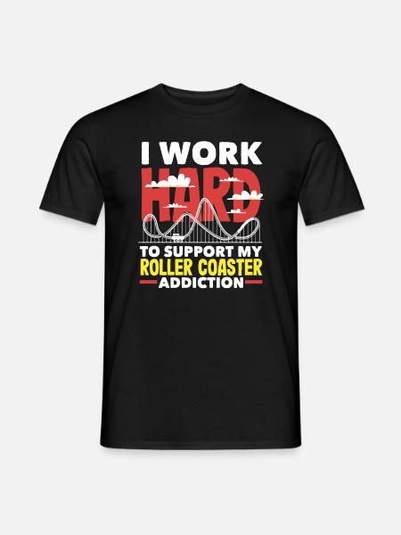 Roller Coaster Passion Soutien - T-shirt homme - noir