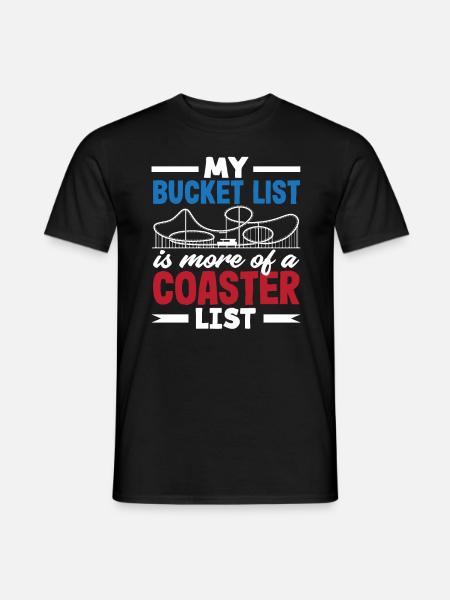 Meine Achterbahn Bucket List - Männer T-Shirt - Schwarz