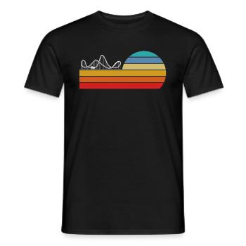 Achterbahn Retro Sonnenuntergang Stil - Männer T-Shirt - Schwarz - Vorne - AI Model Male 178 light (178cm)
