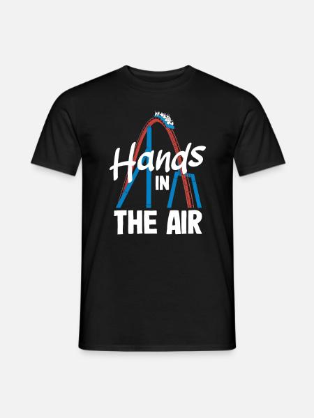 Hände In Der Luft Achterbahn Abenteuer - Männer T-Shirt - Schwarz