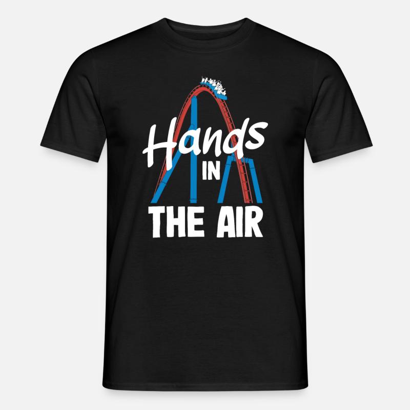 Hände In Der Luft Achterbahn Abenteuer - Männer T-Shirt - Schwarz