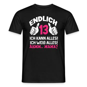Finally 13th birthday I can do anything - Men's T-Shirt - black - Front - AI Model Male 178 light (178cm)