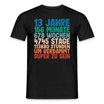 13. Geburtstag 13 Jahre Voller Abenteuer - Männer T-Shirt - Schwarz - Vorne - AI Model Male 178 light (178cm)