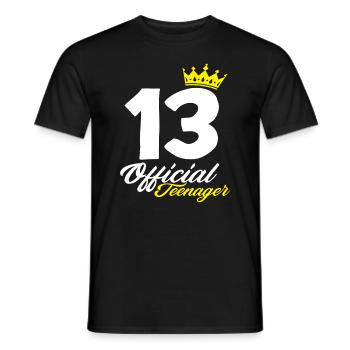 13e anniversaire Couronne officielle des adolescents - T-shirt homme - noir - Devant - AI Model Male 178 light (178cm)