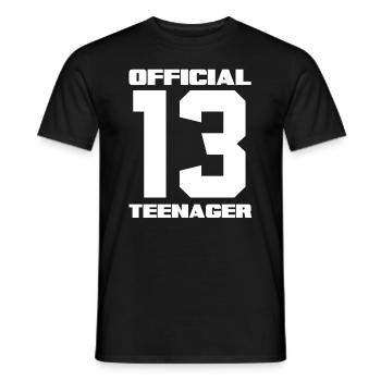 13e anniversaire officiel de l’adolescent - T-shirt homme - noir - Devant - AI Model Male 178 light (178cm)