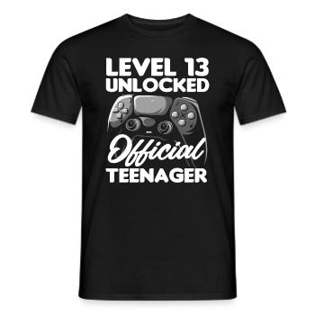 Niveau 13 Débloqué Officiel Adolescent 13. - T-shirt homme - noir - Devant - AI Model Male 178 light (178cm)