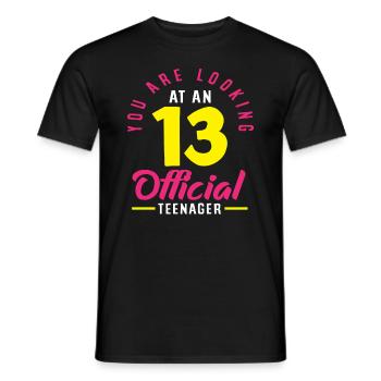 Vous êtes maintenant un adolescent officiel 13. - T-shirt homme - noir - Devant - AI Model Male 178 light (178cm)