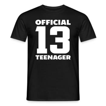 Officiel 13e anniversaire Adolescent - T-shirt homme - noir - Devant - AI Model Male 178 light (178cm)