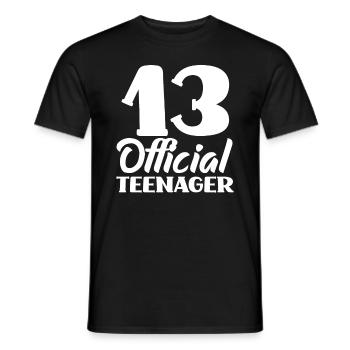 13 Anniversaire officiel de l’adolescent - T-shirt homme - noir - Devant - AI Model Male 178 light (178cm)