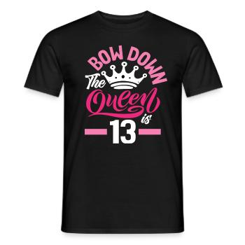 13th Birthday The Queen Turns 13 - Men's T-Shirt - black - Front - AI Model Male 178 light (178cm)