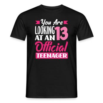 You are now 13 Official Teenage Birthday - Men's T-Shirt - black - Front - AI Model Male 178 light (178cm)