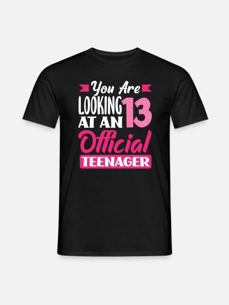 Du är nu 13 Officiell Tonåring Födelsedag - T-shirt herr - svart