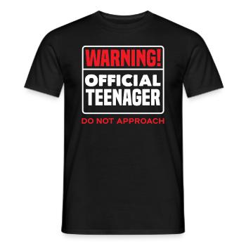 Avertissement Officiel Adolescent 13e anniversaire - T-shirt homme - noir - Devant - AI Model Male 178 light (178cm)