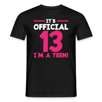 Offiziell 13 Geburtstag Teenager - Männer T-Shirt - Schwarz - Vorne - AI Model Male 178 light (178cm)