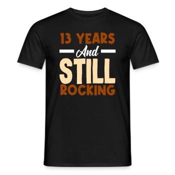 13th birthday and still rocking - Men's T-Shirt - black - Front - AI Model Male 178 light (178cm)