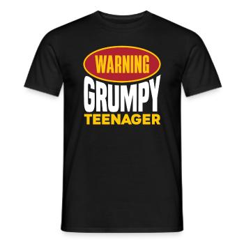 13. Geburtstag Warnung Grummeliger Teenager - Männer T-Shirt - Schwarz - Vorne - AI Model Male 178 light (178cm)