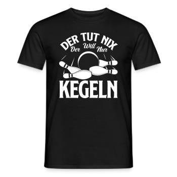 He doesn't do anything, he just wants to bowl, fun - Men's T-Shirt - black - Front - AI Model Male 178 light (178cm)