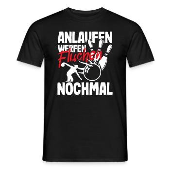 Bowling Run Up Throwing Cursing Again - Men's T-Shirt - black - Front - AI Model Male 178 light (178cm)