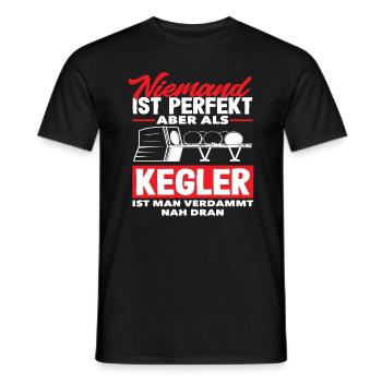 Niemand Ist Perfekt Aber Als Kegler - Männer T-Shirt - Schwarz - Vorne - AI Model Male 178 light (178cm)