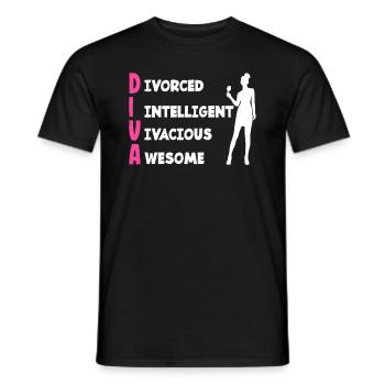 Divorced Diva Intelligent Vivid Awesome - Men's T-Shirt - black - Front - AI Model Male 178 light (178cm)
