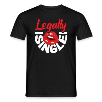 Légalement, une ambiance célibataire embrasse le divorce - T-shirt homme - noir - Devant - AI Model Male 178 light (178cm)