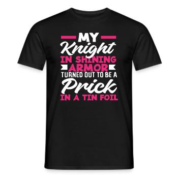 Knight In Shining Armor Becomes An Asshole - Men's T-Shirt - black - Front - AI Model Male 178 light (178cm)