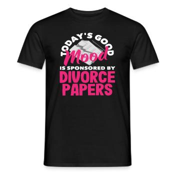La Bonne Humeur du jour sponsorisée par Divorce - T-shirt homme - noir - Devant - AI Model Male 178 light (178cm)