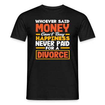 L'argent fait le bonheur Divorce jamais payé - T-shirt homme - noir - Devant - AI Model Male 178 light (178cm)
