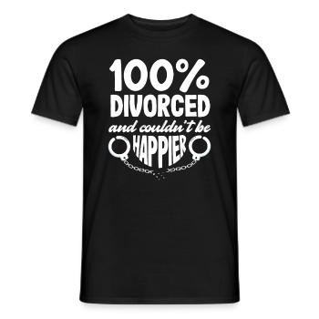 Geschieden Könnte Nicht Glücklicher Scheiden - Männer T-Shirt - Schwarz - Vorne - AI Model Male 178 light (178cm)